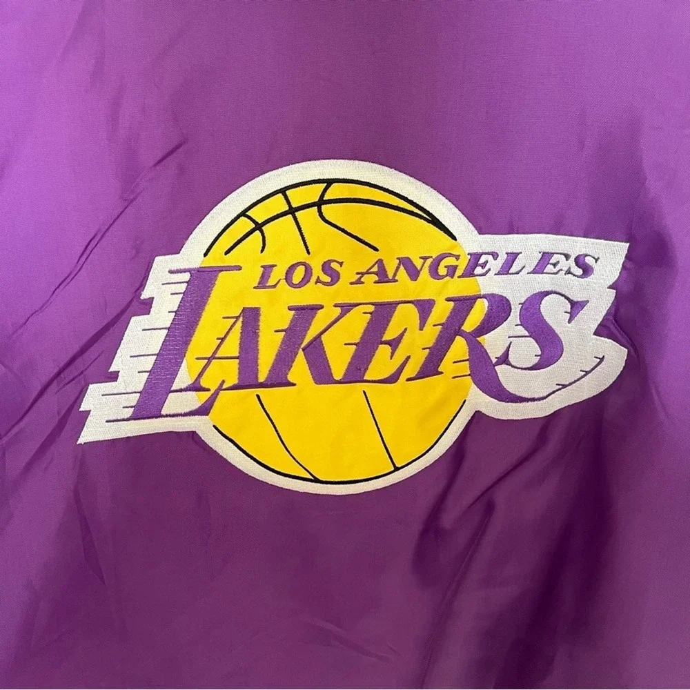 G-III Sports Los Angeles Lakers Hooded Windbreaker Jacket Purple‎ Gold Mens L